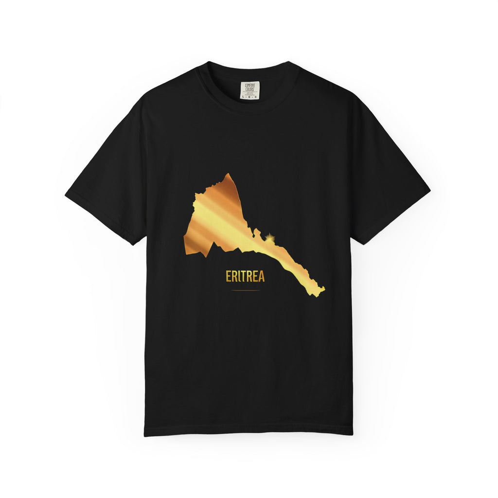 The Eritrean  T-Shirt Map & Olive Branch T-Shirt — Gold Foil Island Graphic Tee