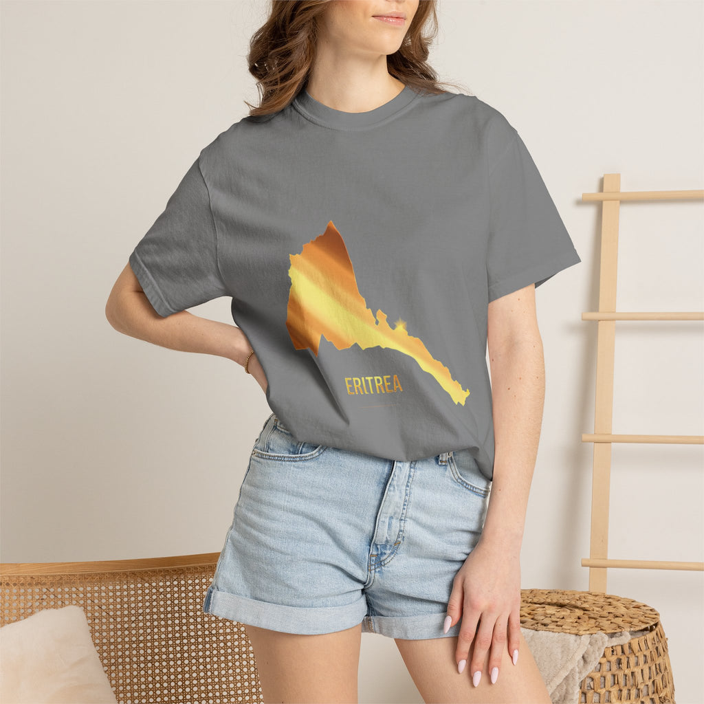 The Eritrean  T-Shirt Map & Olive Branch T-Shirt — Gold Foil Island Graphic Tee